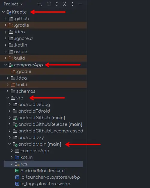 androidMain res location